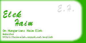 elek haim business card